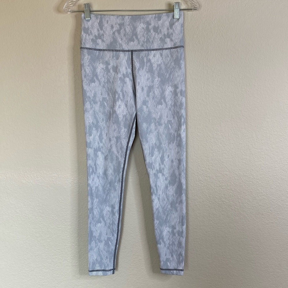 Lilybod Zinnia high waist leggings grey white stripe women’s S full length EUC - Picture 1 of 6